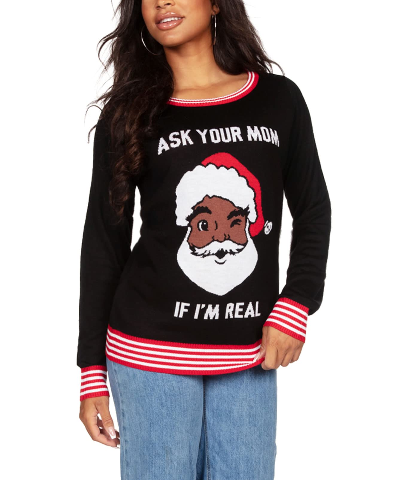 Tipsy Elves Womens Ask Your Mom Ugly Christmas Sweater Size 4X-Large