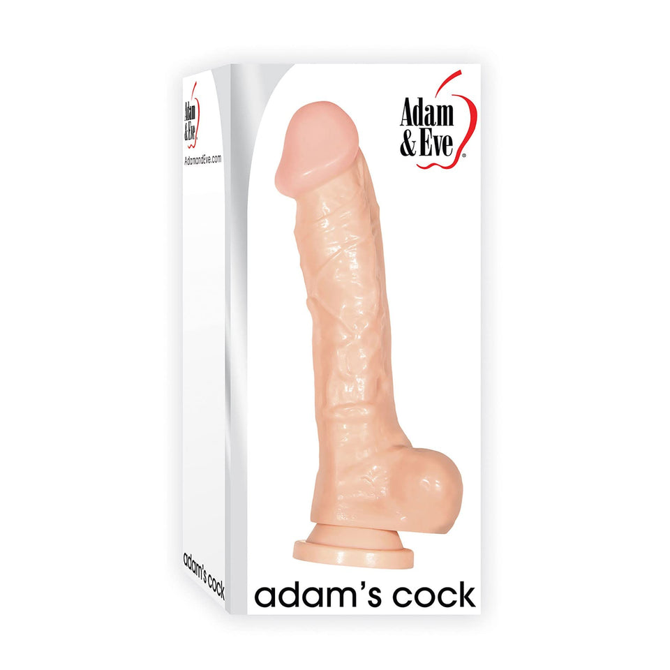 Adam & Eve Adams Realistic Flesh Dildo, 10 Long, 8 Insertable, 1.75 Thick | Big, Realistic Pvc Dildo | Phthalate Free | Harness Compatible