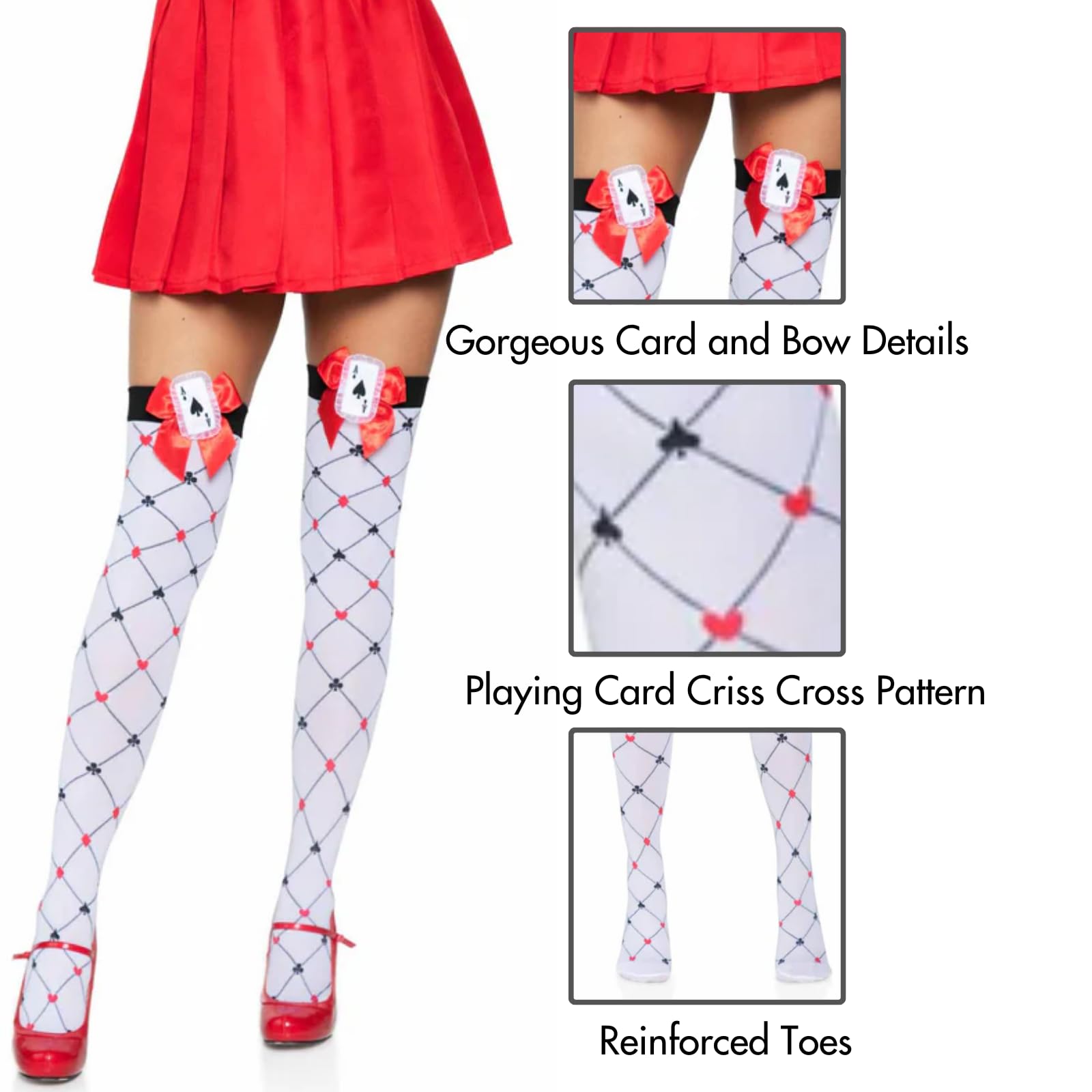 Woven Diamond Card Suit Thighs