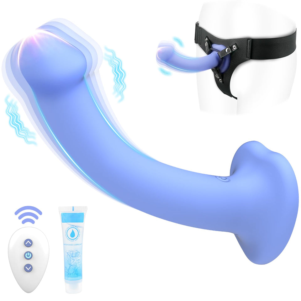 Adult Sex Toys Harness Dildos - Adult Sex Toy for Women Strap-on Dildos with Adjustable Waist, Female Sex Toys Silicone Dildos V