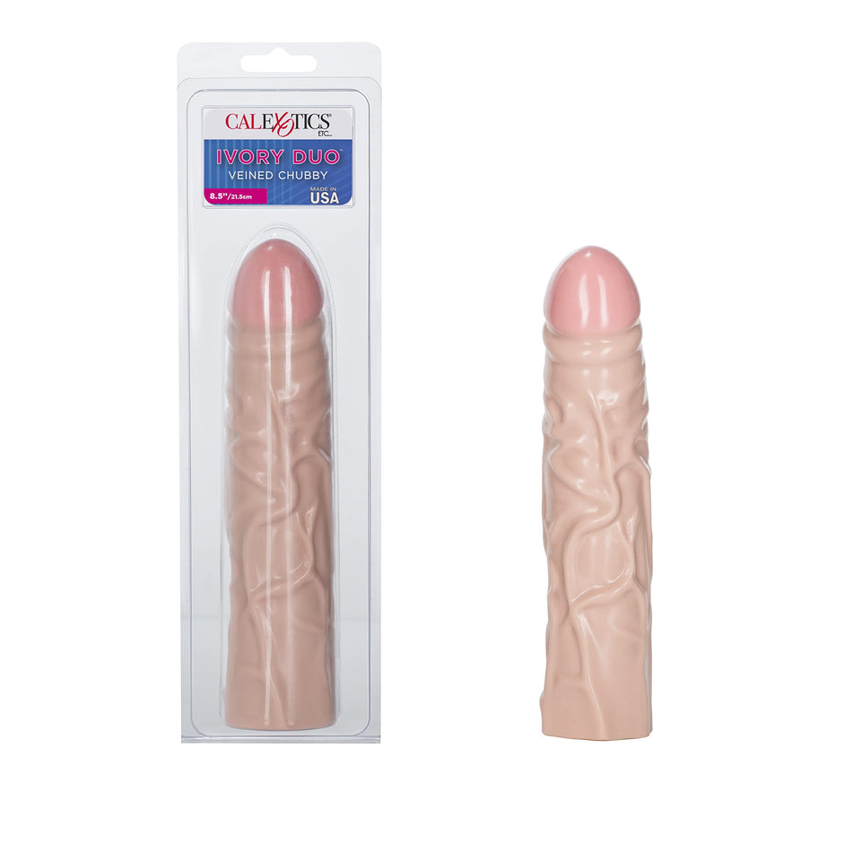 California Exotics Veined Chubby Dildo, Ivory, 8.5 Inches