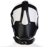 MFMYEE Bondage Mask With Gag Ball Hood,Adjustabale Y-Shape Restraint Head Harness Breathable Mouth Ball Leather Mouth Masks & Mu