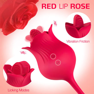 Rose Toy Vibrator for Woman,Clitoral Tongue Vibrator Sex Toys with 10 Speed Modes,G-spot Dildo Rose Nipple Massager Licking Stim