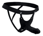 Hollow Silicone Dildo Strap-On - Black