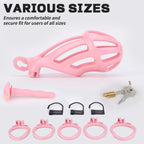 Male Chastity Cage, Lightweight Chastity Device with 5 Sizes Rings and Invisible Lock for Man Penis Exercise Bondage Gear & Acce