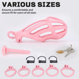 Male Chastity Cage, Lightweight Chastity Device with 5 Sizes Rings and Invisible Lock for Man Penis Exercise Bondage Gear & Acce