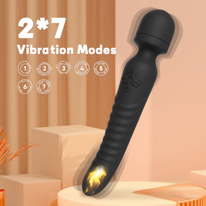 G Spot Vibrator, Vibrator Wand Clitoral Stimulator with Heating Function and Mini Vibrating Ball for Clitoris, G-spot Stimulatio