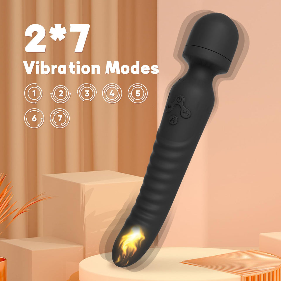 G Spot Vibrator, Vibrator Wand Clitoral Stimulator with Heating Function and Mini Vibrating Ball for Clitoris, G-spot Stimulatio