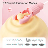 Nipple Clamps Adult Sex Toys, Nipple Vibrator Women Sex Toys with 12 Vibration & Tongue Licking Modes, Vibrating Nipple Toy Clit