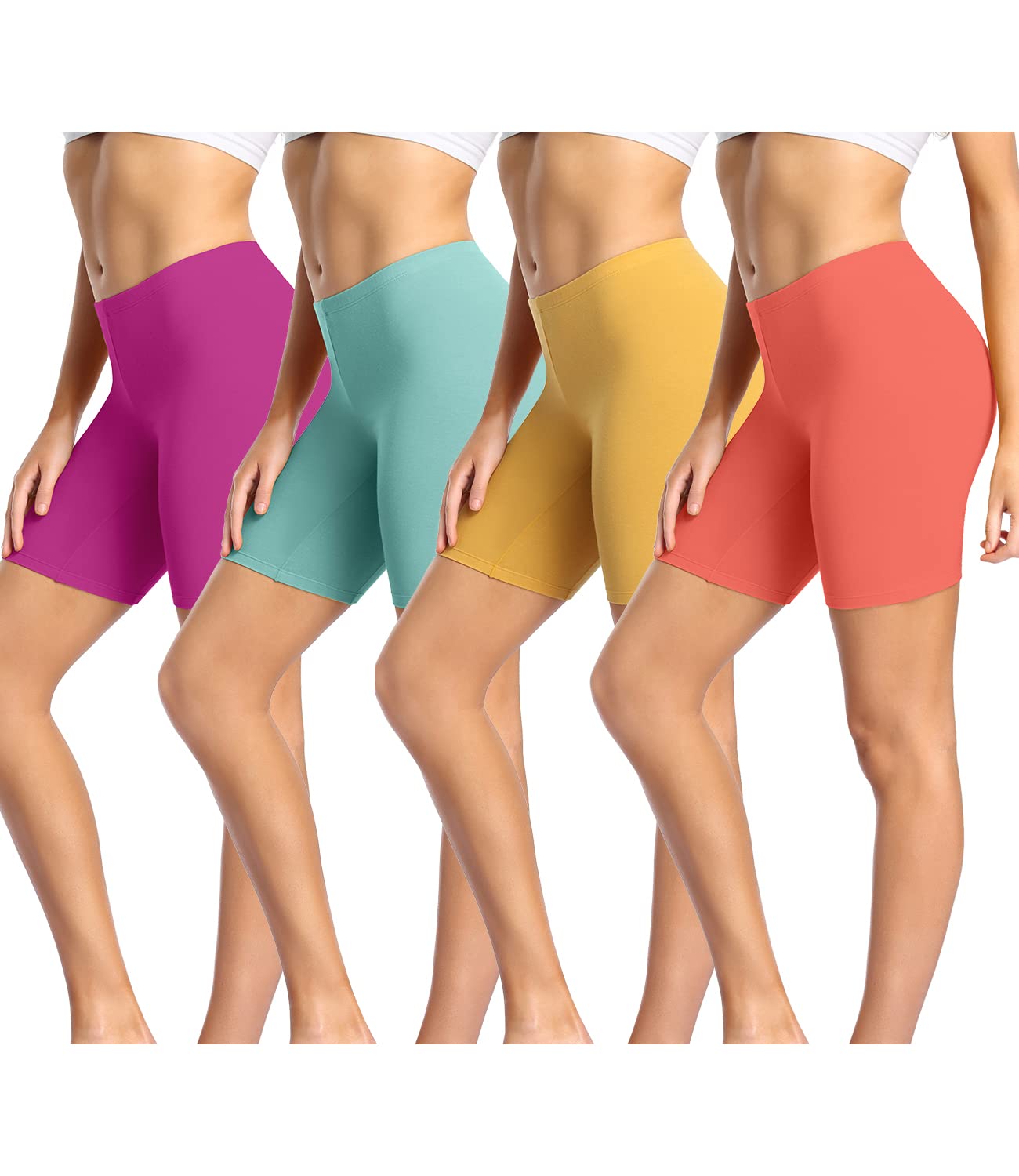 wirarpa Womens Cotton Boy Shorts Underwear Long Leggings Under Shorts Anti Chafe Bloomers Multicolor 4 Pack Size 2XL