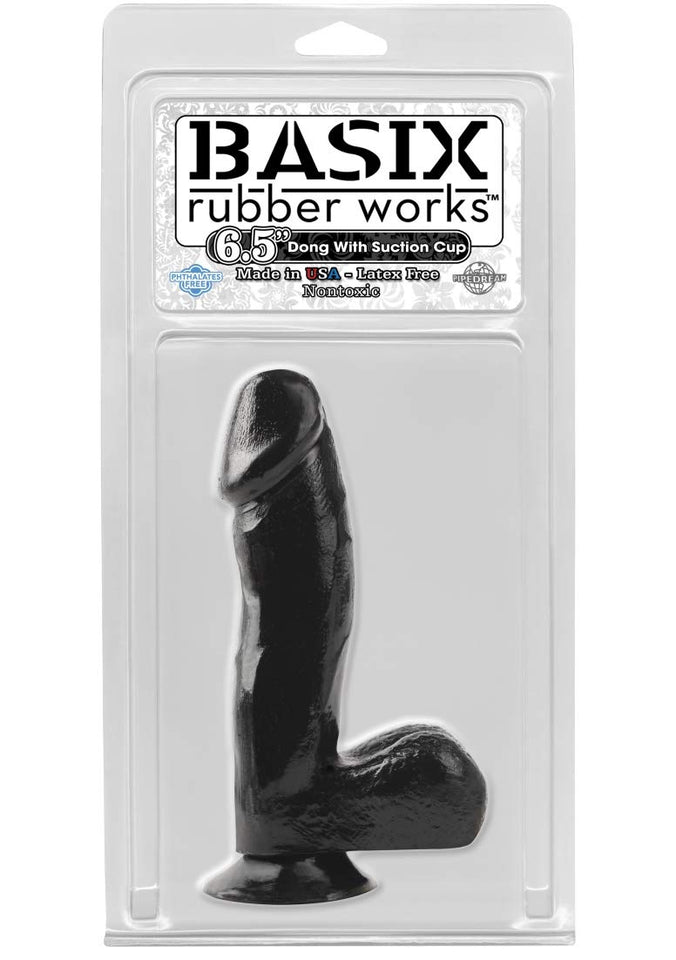 Basix 6.5In. Dong W/Suction Cup Black