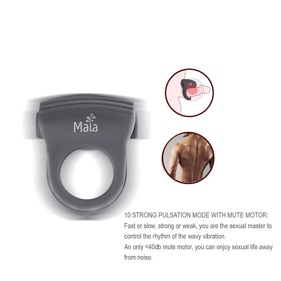 Maia 8 Pulsation Vibrating Cock Ring-Delayed Ejaculation Penis Rechargeable Rings Sex Toys Mens Sex Delay Device