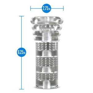 Blush M For Men All In - #1 Bestselling Pocket Pussy Masturbator - Ultra Soft Male Masturbation Stroker - Ribbed & Multi Textured, Multi Chamber For Ultimate Pleasure - Male Sex Toy For Guys - Clear