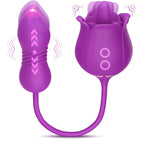 MOOLIGIRL Sex Toy Dildo Vibrator for Women - 3 in1 Rose Sex Toys Clitoral Tongue Licking Thrusting G Spot Vibrators with 9 Modes