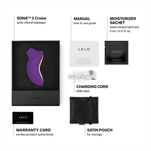 LELO SONA 2 Cruise Clitoral Vibrator, Suction Vibrator Adult Sex Toy, Clitoris Sucker for Women with 12 Settings, Waterproof Sex