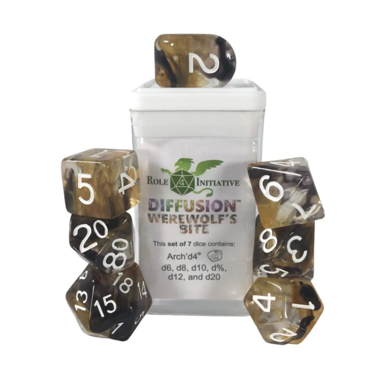 Role 4 Initiative Diffusion Poly Set - Werewolf's Bite w/Numbers (7)