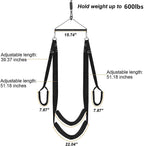 3rd Generation Sex Swing - 360 Spinning Trapeze with Fluffy Liner & Steel Triangle Support - 600 lbs Capacity for Couples