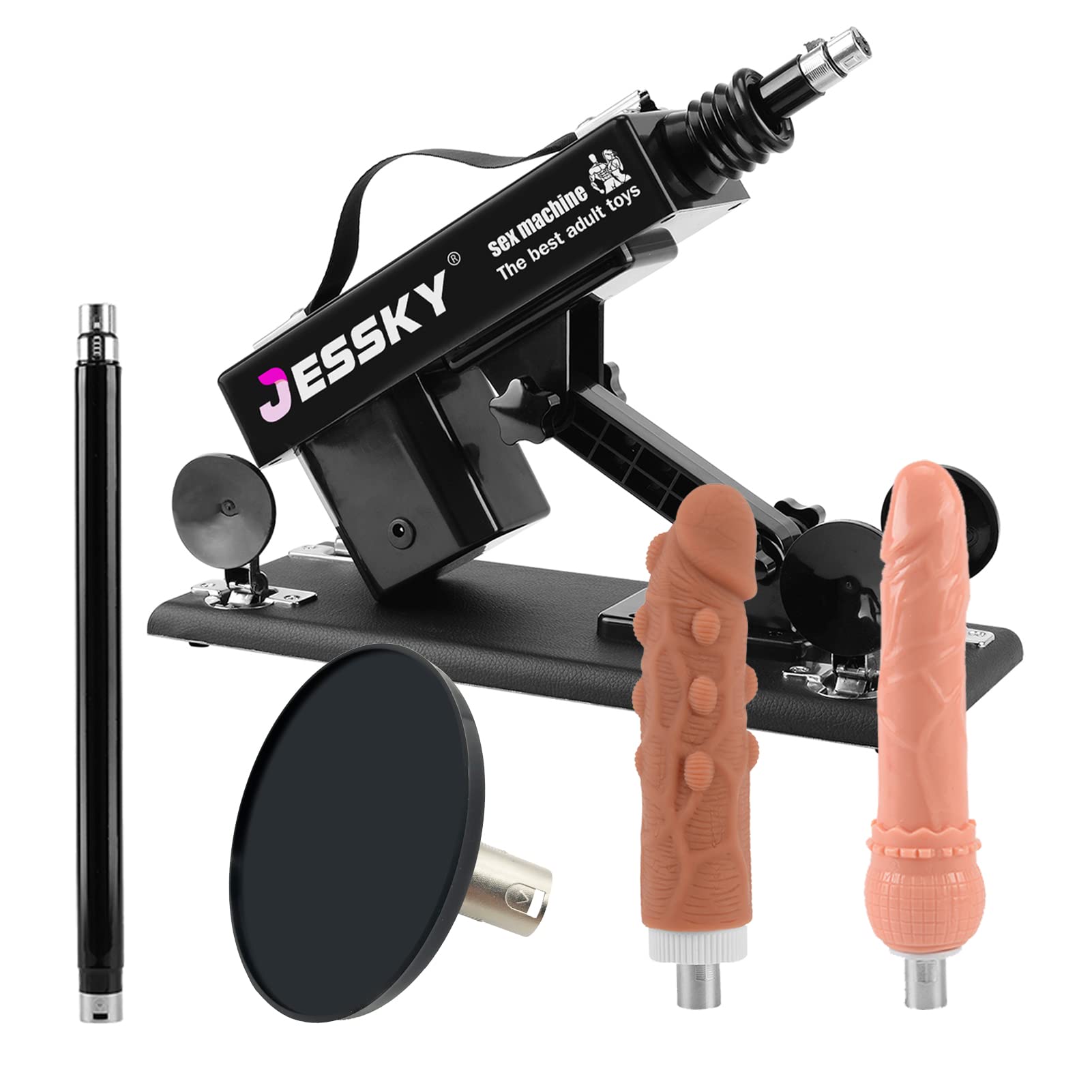 JESSKYLOVE Adjustable Sex Machine, Adult Sex Toys with 4 Attachments 3XLR Connector Automatic Machines for Women and Men