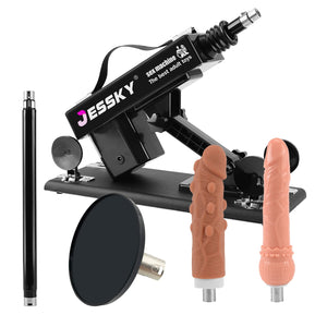 JESSKYLOVE Adjustable Sex Machine, Adult Sex Toys with 4 Attachments 3XLR Connector Automatic Machines for Women and Men