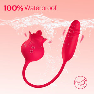 Rose Toy Vibrator for Woman,Clitoral Tongue Vibrator Sex Toys with 10 Speed Modes,G-spot Dildo Rose Nipple Massager Licking Stim