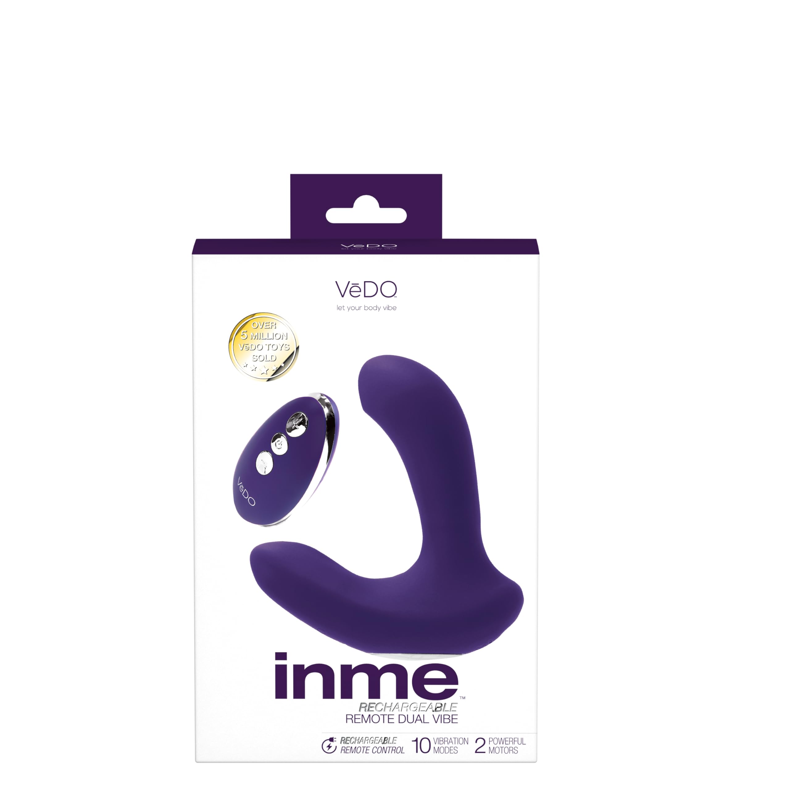 VEDO INME DUAL VIBE W/ REMOTE RECHARGEABLE PURPLE