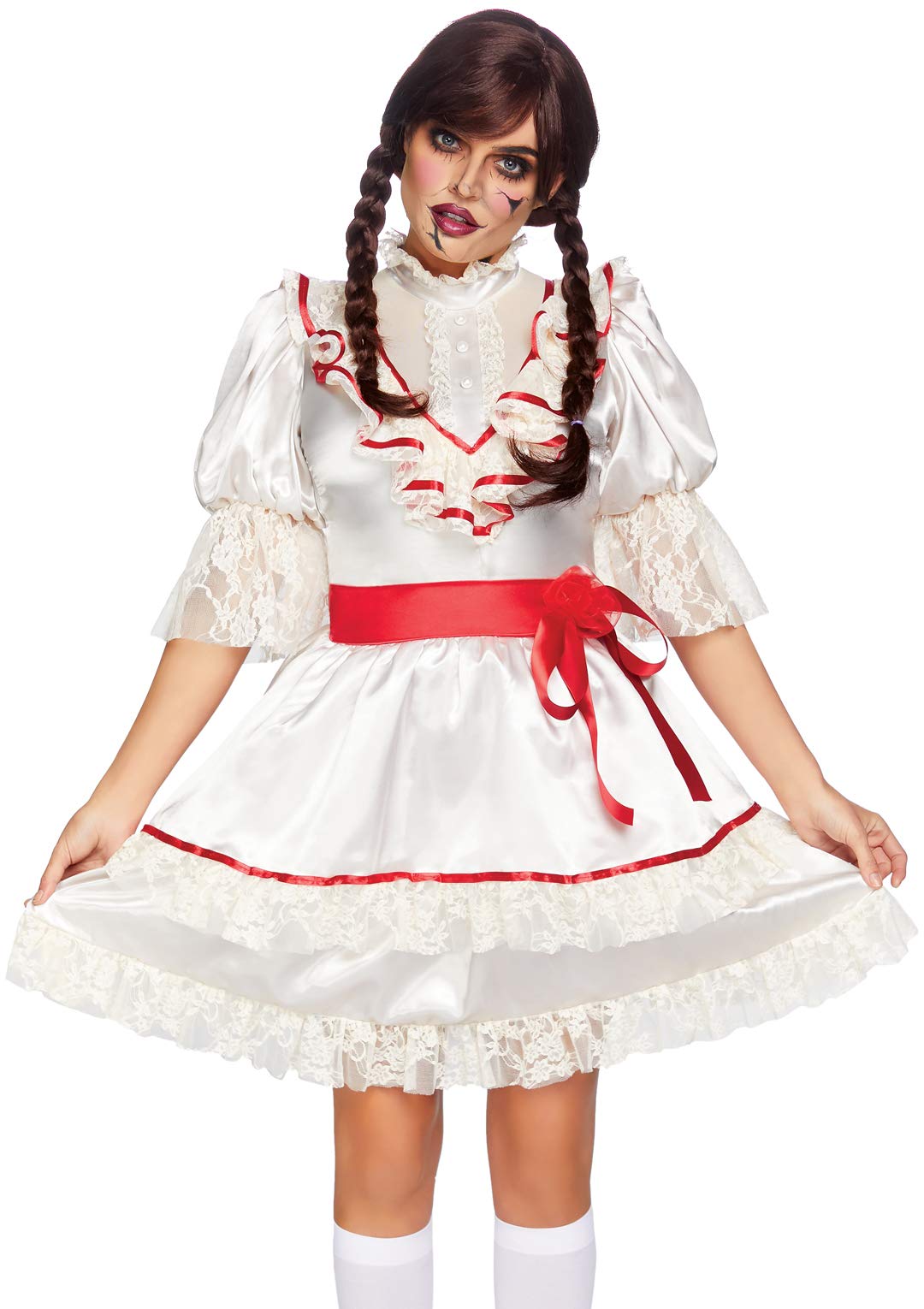 Leg Avenue Haunted Doll, Features Satin L Off White Color