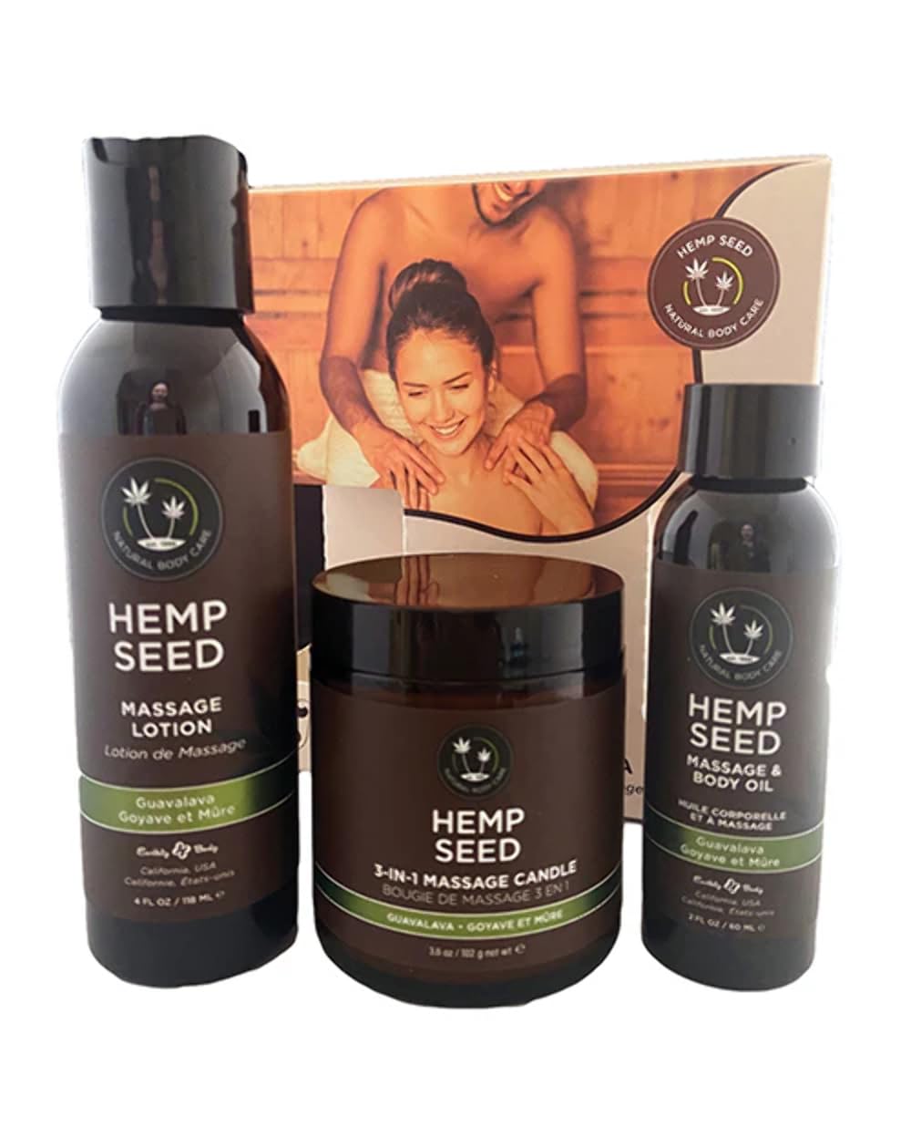 Earthly Body Hemp Seed Massage In A Box  Asst Guauvalava