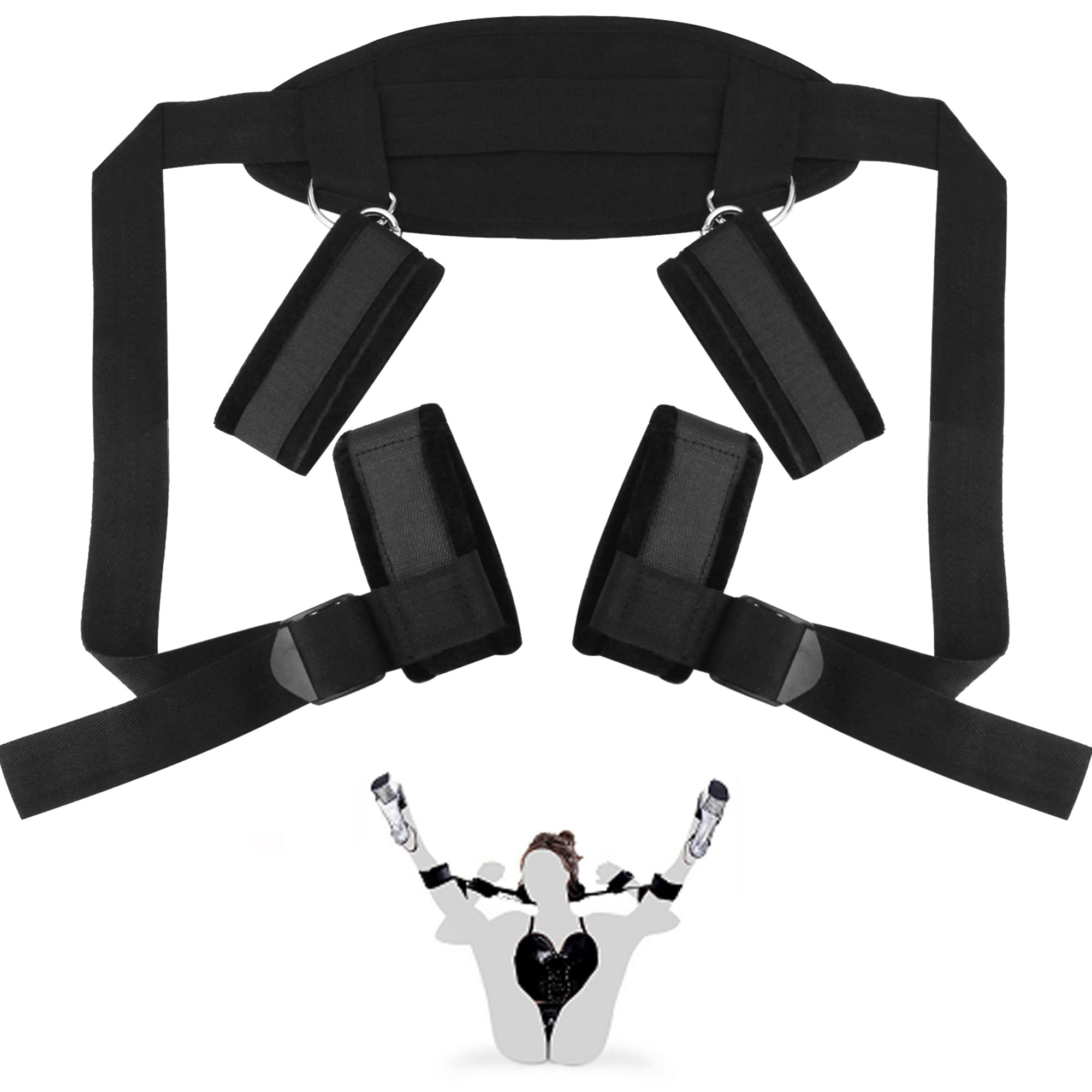 Bdsms Bed Restraints Kit Sex Toys Wrist Leg Restraint Straps Hand & Ankle Cuffs Adults Bed Sex Bondage Restraints Set Sex Play For Couples