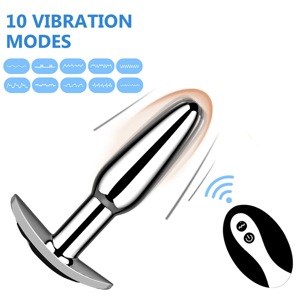 XYVYNZ Vibrating Butt Plug Anal Vibrator with Remote Control and 10 Vibration Modes and Flared Base Wearable Vibrator Prostate M