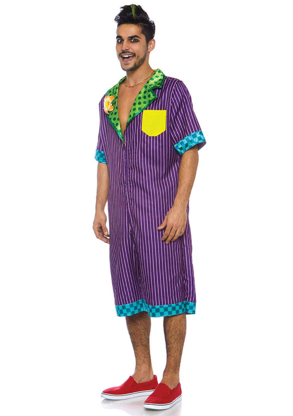 2 Pc Super Villain, Includes Character Jumpsuit With Pockets, Double Sided Zipper, And Face Mask Bandana.