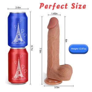 7.9 '' Silicone Realistic Dildos Sex Toy with Strong Suction Cup for Hands-Free, Flexible Lifelike Sex Toys, Anal Adult Harness