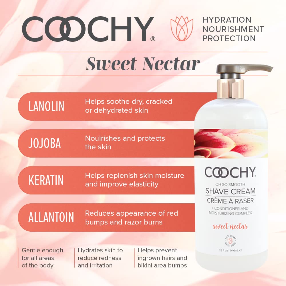 Coochy Shave Cream Sweet Nectar 32 Oz