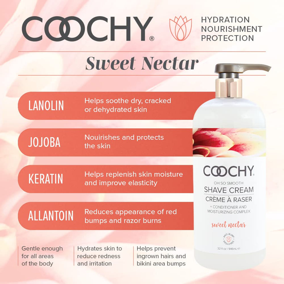 Coochy Shave Cream Sweet Nectar 32 Oz