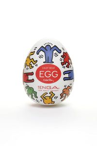 Tenga X Keith Haring For Mens Masturbation, Single-Use Prelubricated Stimulating Toy Party, White, 1 Count
