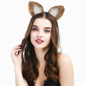 Anal Plug Butt Plug, 2Pcs/Set Sex Fox Tail Anales Plug Toys Butt Plugs with Cat Ears Headband Anal Sex Toys for Women Man Beginn