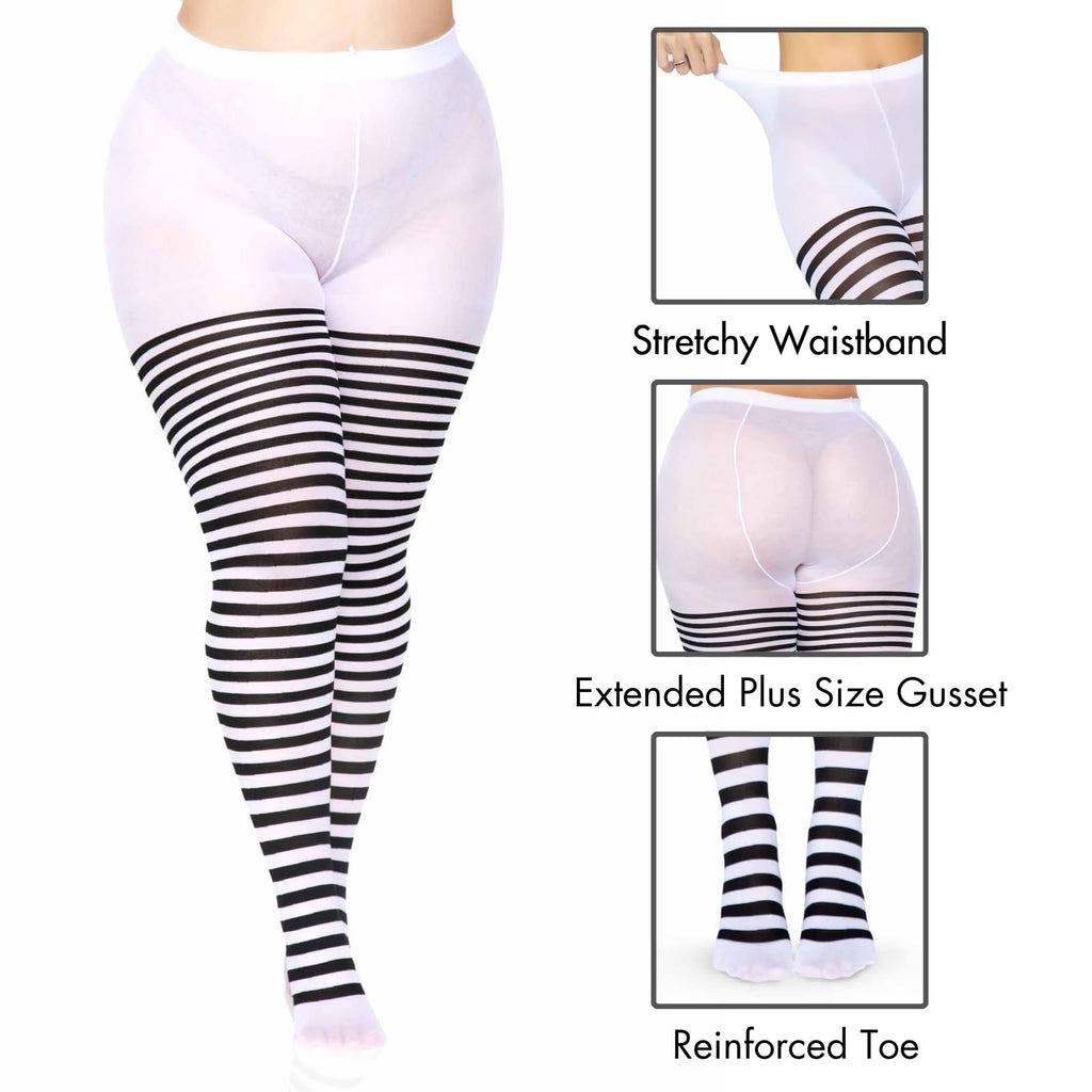 Plus Size Stripe Tights Plus S