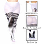Plus Size Striped Tights 3X-4X