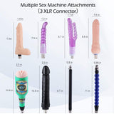 Adjustable Sex Machine, 3Xlr Connector Love Machine Male And Female Masturbation Thrusting Machine Pumping Gun With 8 Attachments