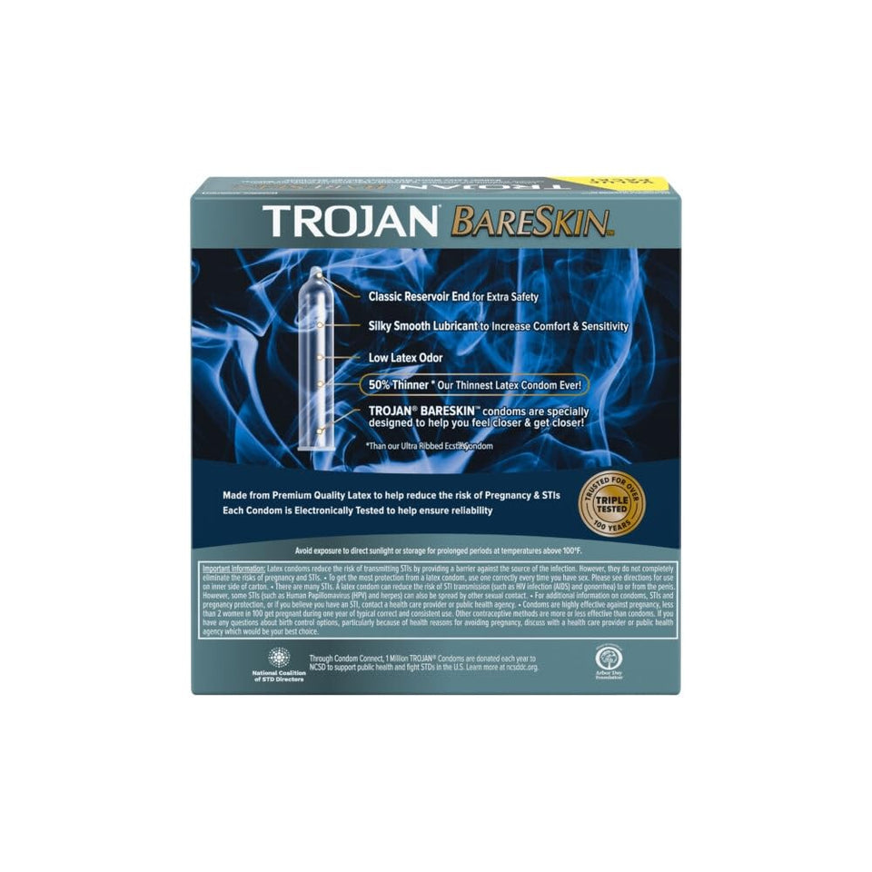 Trojan Condom Sensitivity Bareskin Lubricated, 24 Count