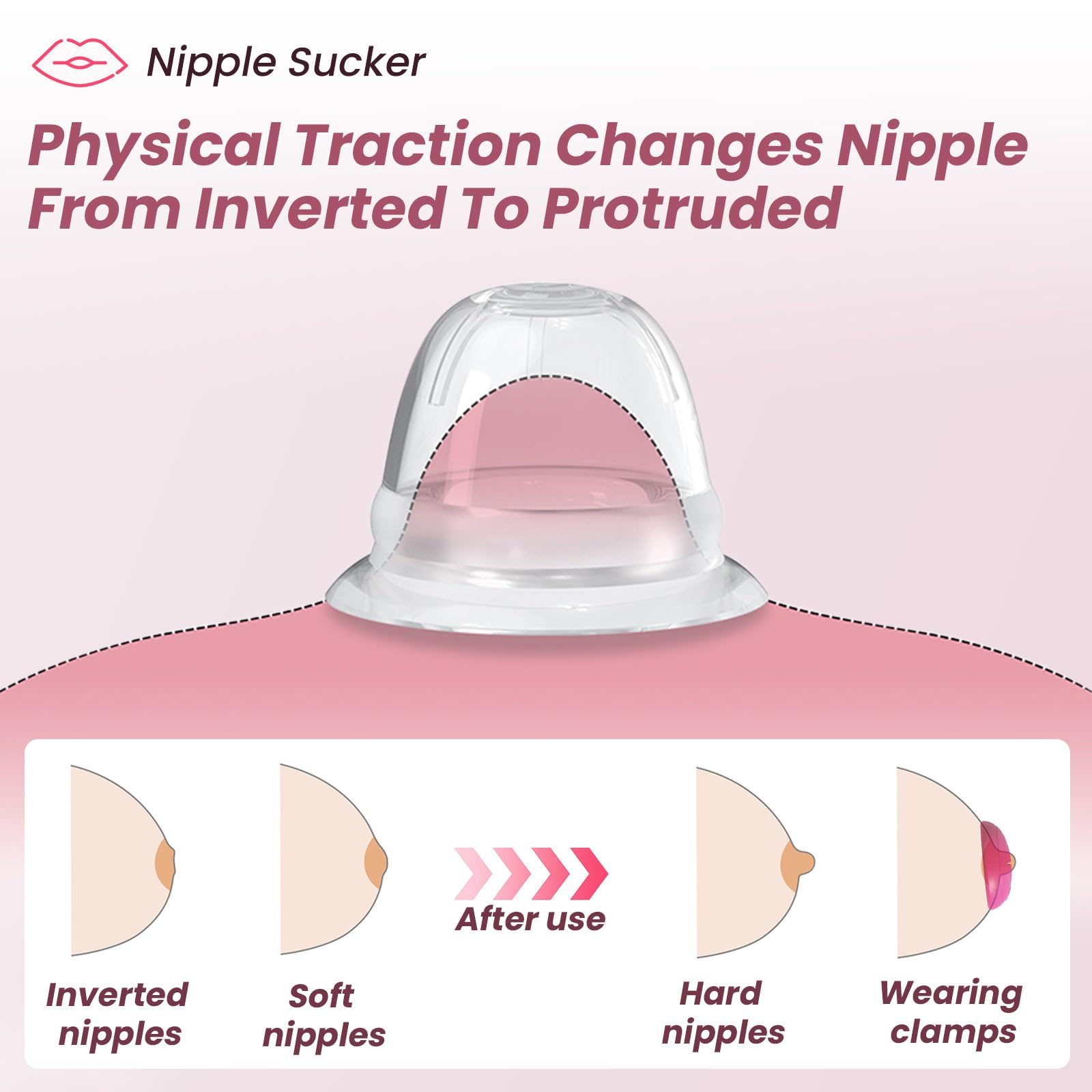 Nipple Sex Toys - Clamp-Sucker Combo, Nipple Vibrator Lightweight Wearable Vibrating Nipple Clamps, Remote Control Vibrators, BD