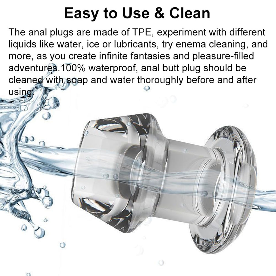 Tabuy Hollow Anal Plug Vaginal Dilator Speculum, TPE Transparent Anal Plug Anal Speculum Vaginal Stretcher Tunnel Anal Dilator B