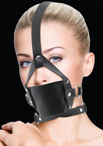(D) Leather Mouth Gag Black