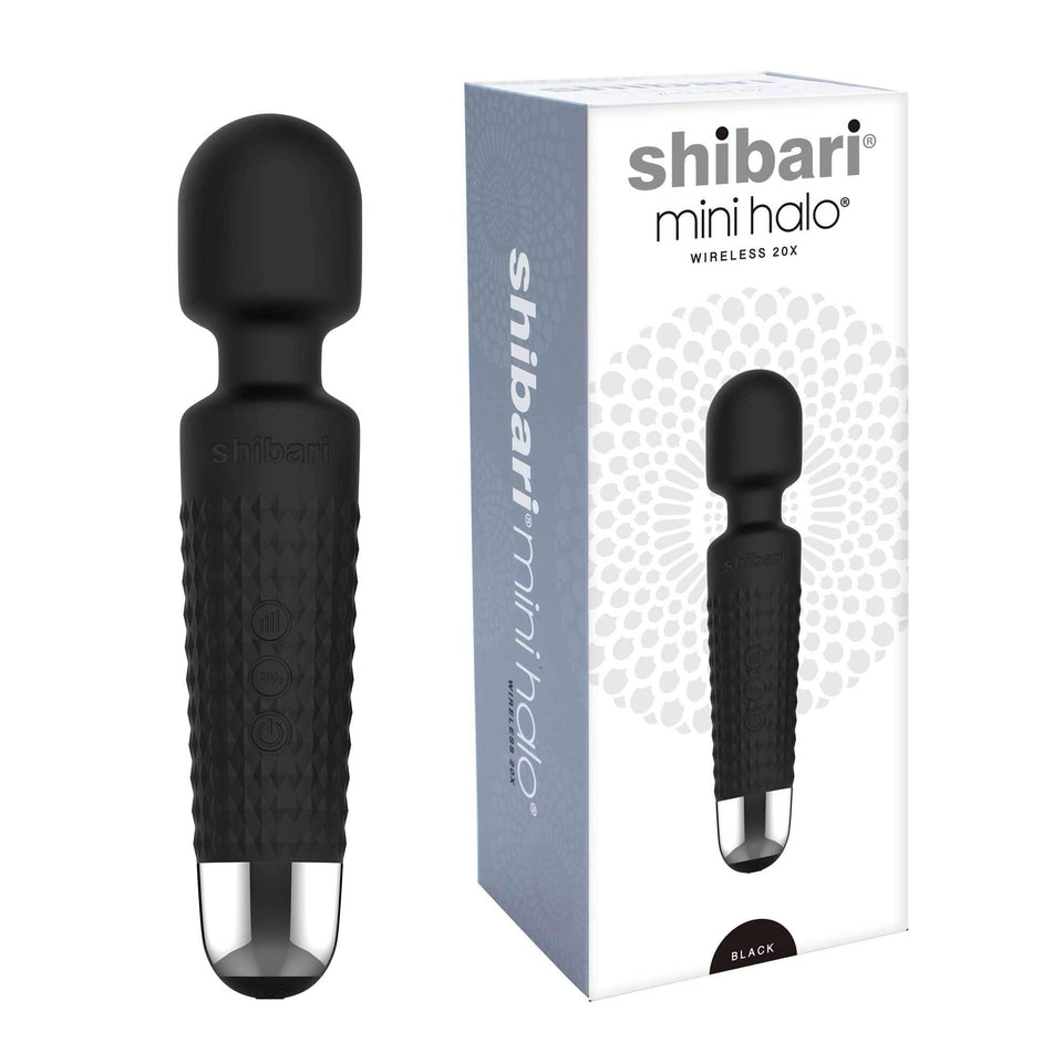 Mini Halo The Original Compact Power Wand Massager  Wireless  20X Multispeed Vibrations Black