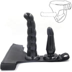EDELWEISS Strap on Dildo, Sex Toys, 7.4Inch Realistic Black Dildo, Wearable Realistic Silicone Dildo Adult Toys, 2 Removeable Ad