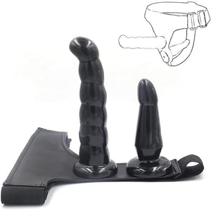 EDELWEISS Strap on Dildo, Sex Toys, 7.4Inch Realistic Black Dildo, Wearable Realistic Silicone Dildo Adult Toys, 2 Removeable Ad