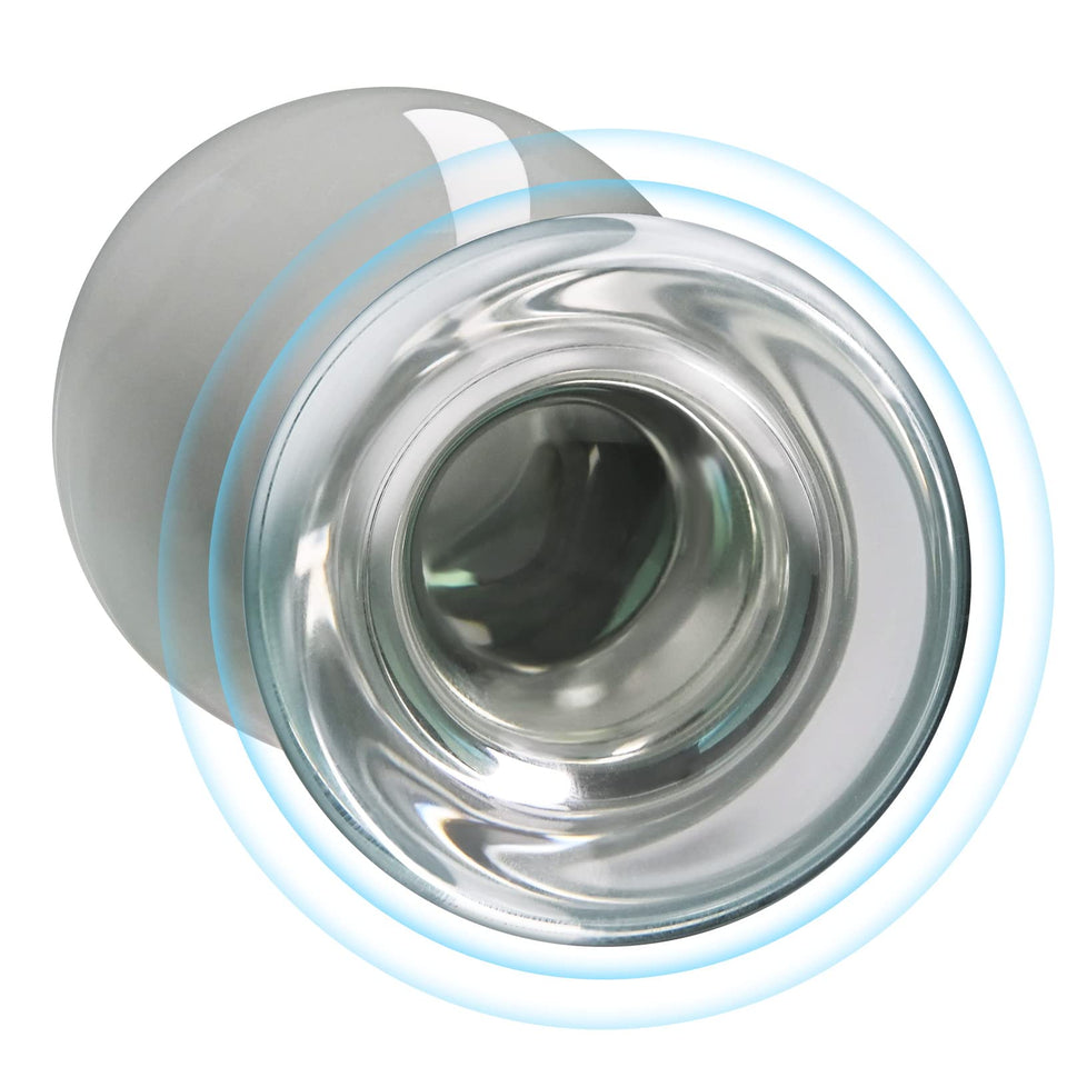 Anal Butt Plug Glass Anal Trainer with Long Neck Crystal Pleasure Wand with Tapered Head Unisex Adult Sex Toy for Men Women Play