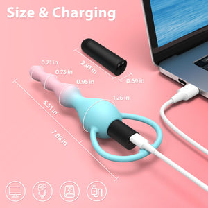 Vibrating Anal Beads Anal Plug with 10 Vibration Modes, Vibrating Butt Plug Sex Toys for Beginner, Anal Sex Toys Waterproof Bull