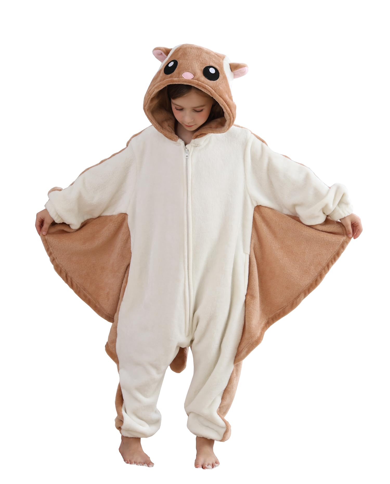 CuteOn Flying Squirrels Onesie Kids Animal Pajamas for Boys Girls Halloween Christmas Costume Height for 150cm