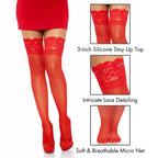 Stay Up Lace Top Spandex Sheer Thigh Highs