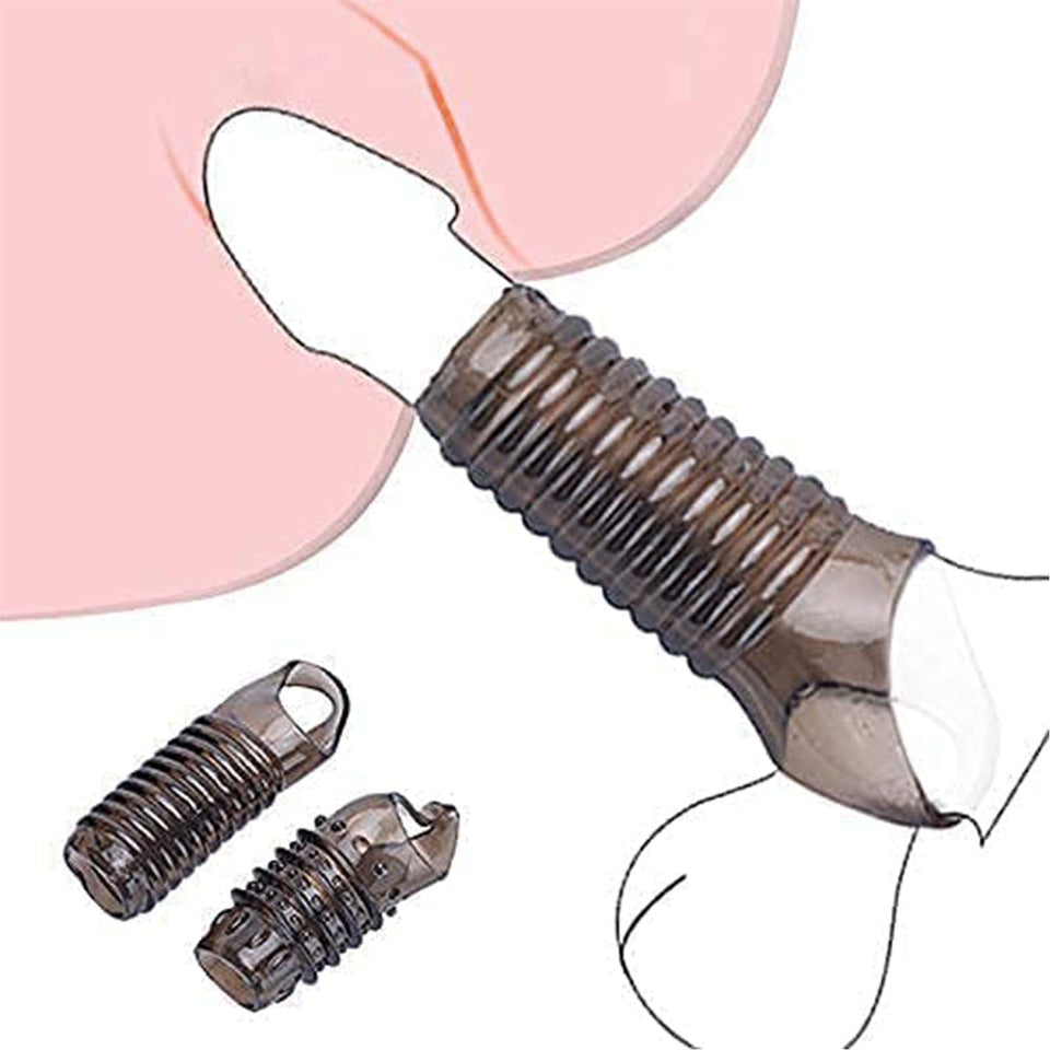Sex Toys for Men, Penis Ring for Men Penis Sleeves, Penis Enlarge Sleeves for Couples, 2 Piece Cock Ring, Adult Toys Gift, Clear